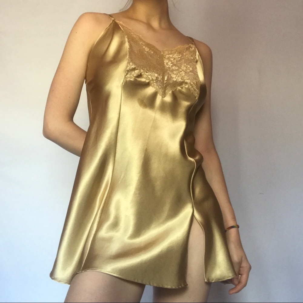gold victoria’s secret slip dress